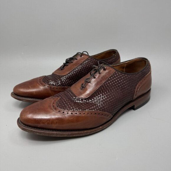 Allen Edmonds Hampstead Mens Wingtip Oxford Dress Shoes Brown Woven Leather 11.5 main image 9